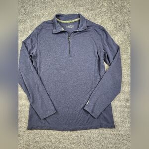 Smartwool Pullover Mens Large Long Sleeve 1/4 Zip Casual Lightweight Casual